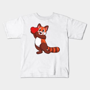 Red panda at Love with Heart Kids T-Shirt